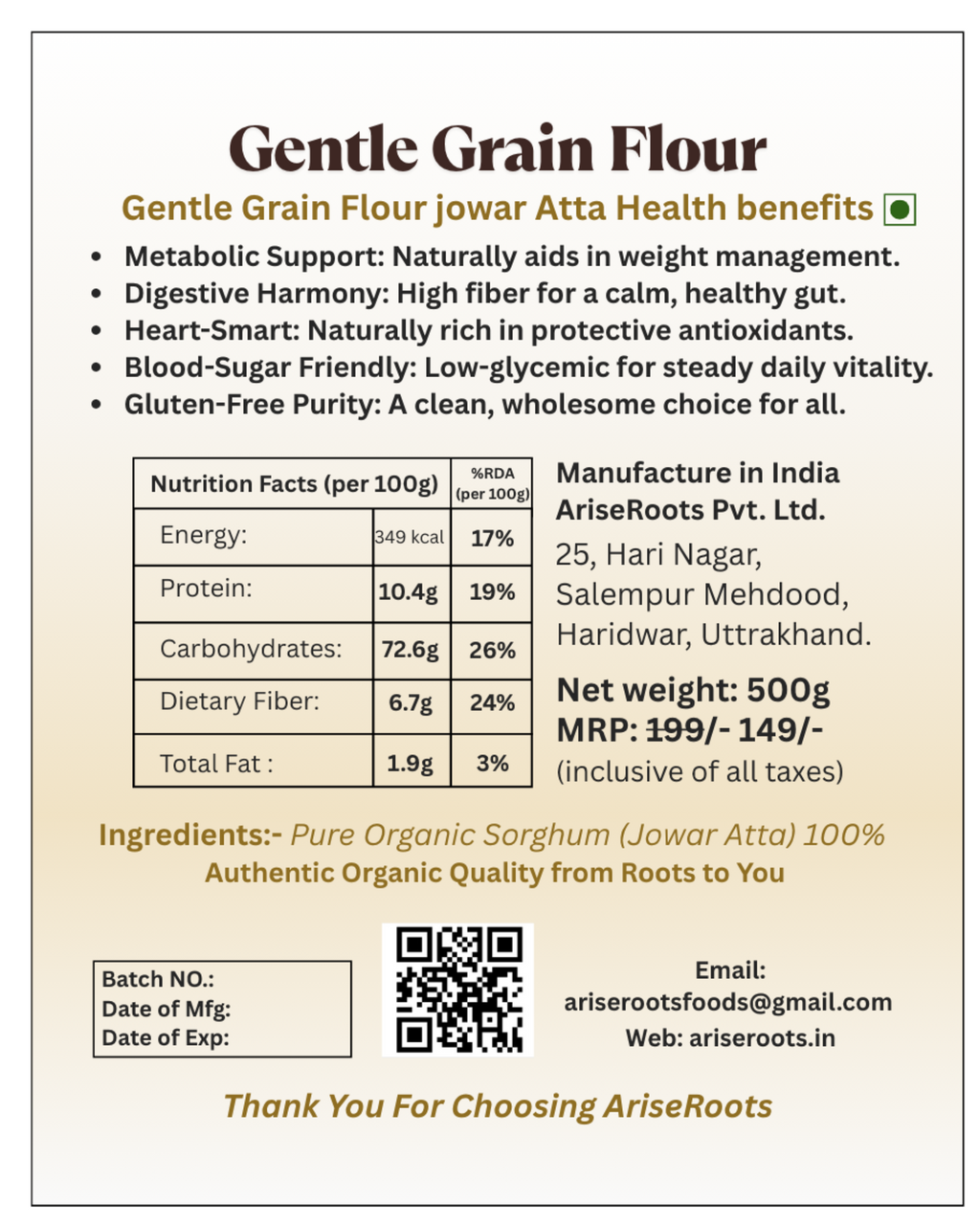 Gentle Grain Flour 'Jwaar Atta'