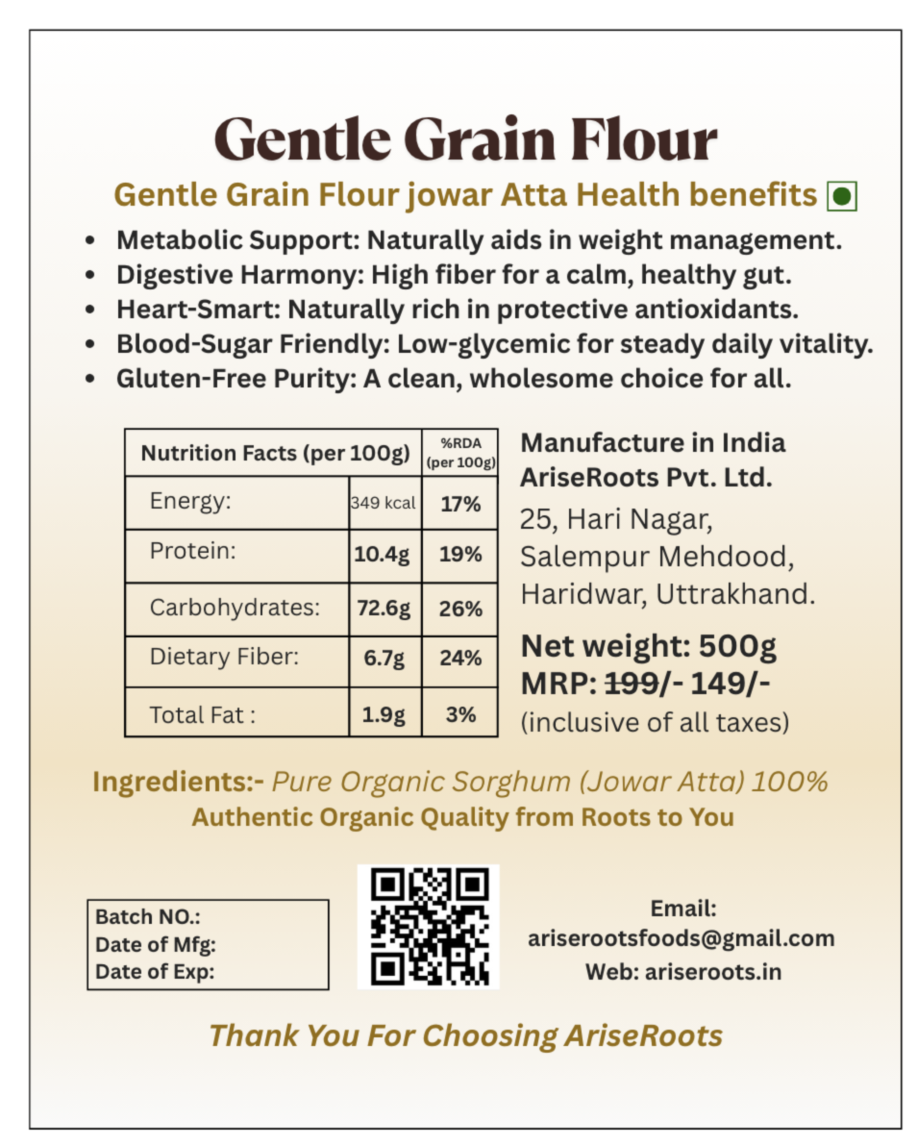 Gentle Grain Flour 'Jwaar Atta'