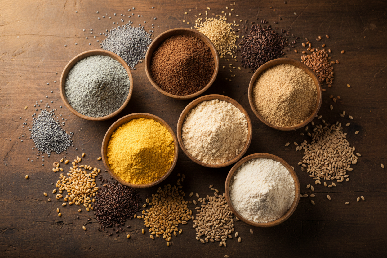 Ancient Grains Flat Lay