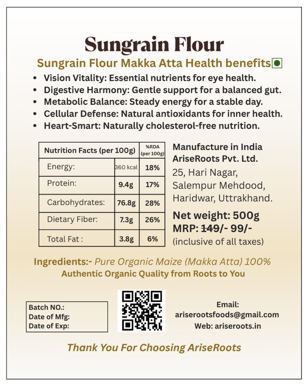 Sungrain Flour 'Makka Atta'
